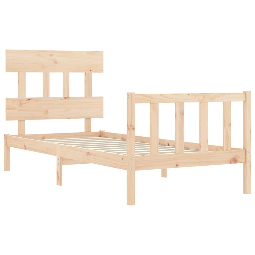 Estructura de cama sin colchón madera maciza de pino 90x200 cm v4915 - Vetonek