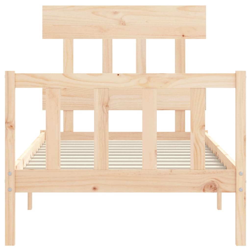 Estructura de cama sin colchón madera maciza de pino 90x200 cm v4915 - Vetonek