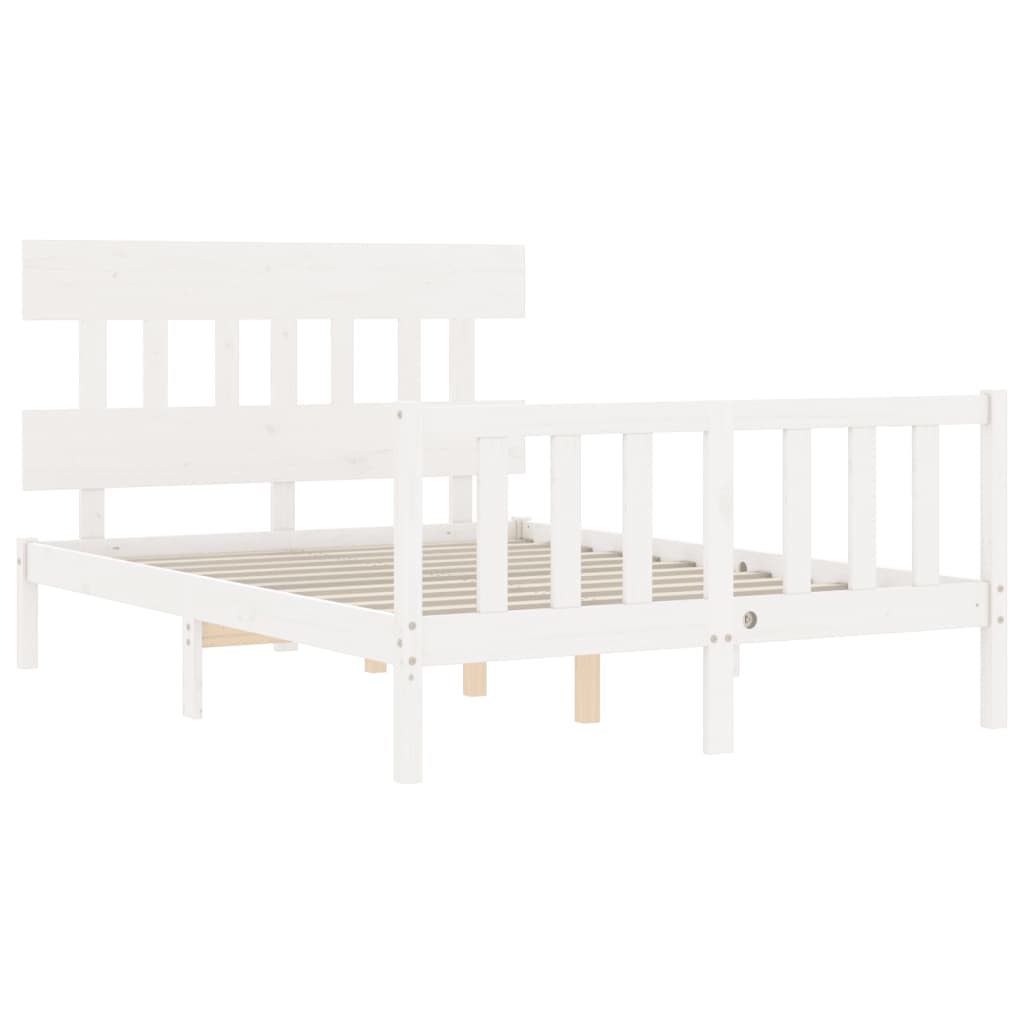 Estructura de cama sin colchón madera de pino blanca 120x200 cm vidaXL