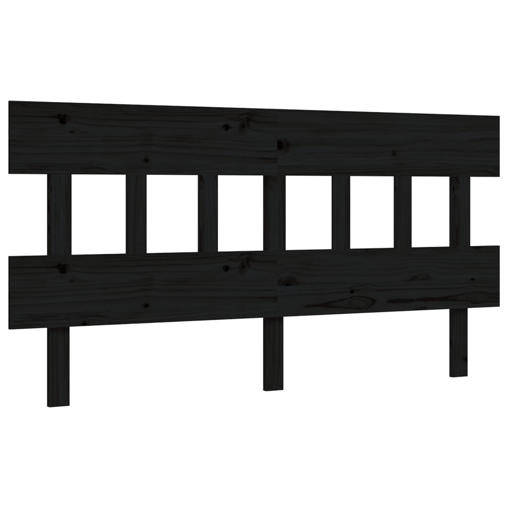 Estructura cama de matrimonio con cabecero madera maciza negro vidaXL