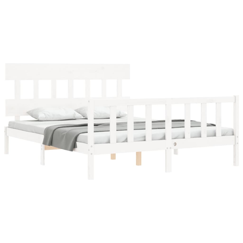 Estructura de cama sin colchón madera maciza de pino 160x200 cm vidaXL