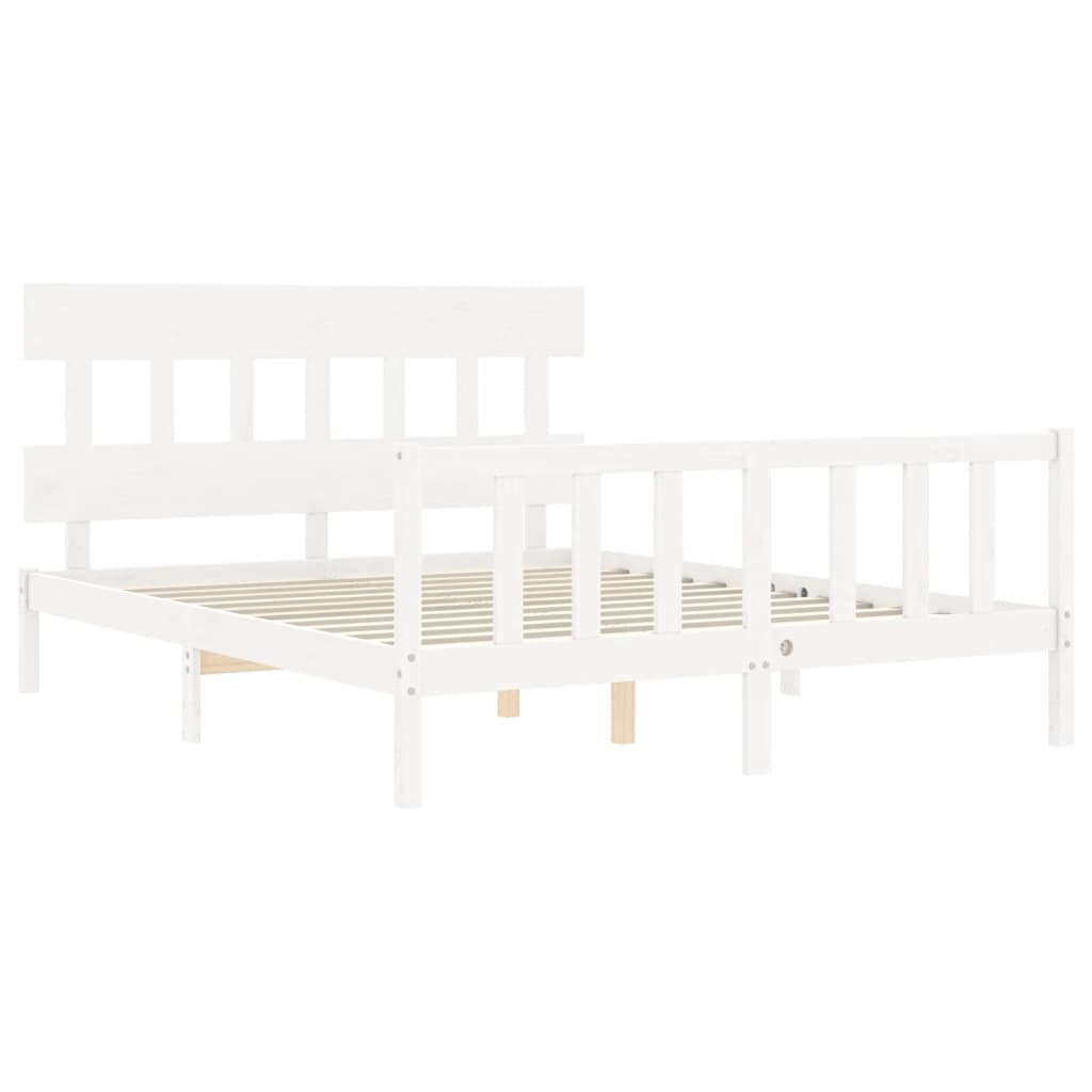 Estructura de cama sin colchón madera maciza de pino 160x200 cm vidaXL