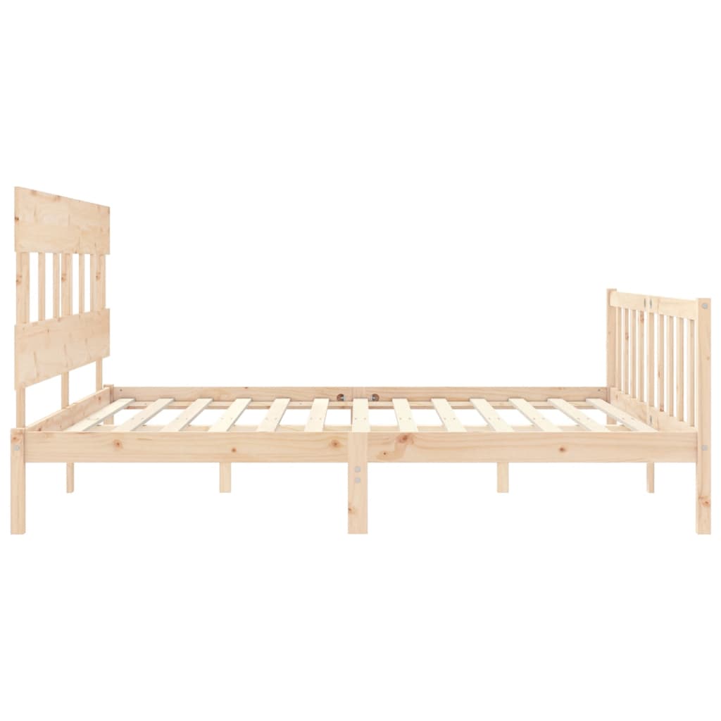 Estructura de cama de matrimonio con cabecero madera maciza vidaXL