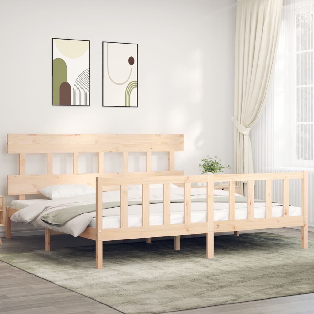 Vetonek Estructura de cama sin colchón madera maciza de pino 200x200 cm