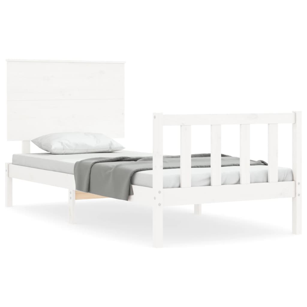 Estructura de cama sin colchón madera de pino blanca 90x200 cm vidaXL