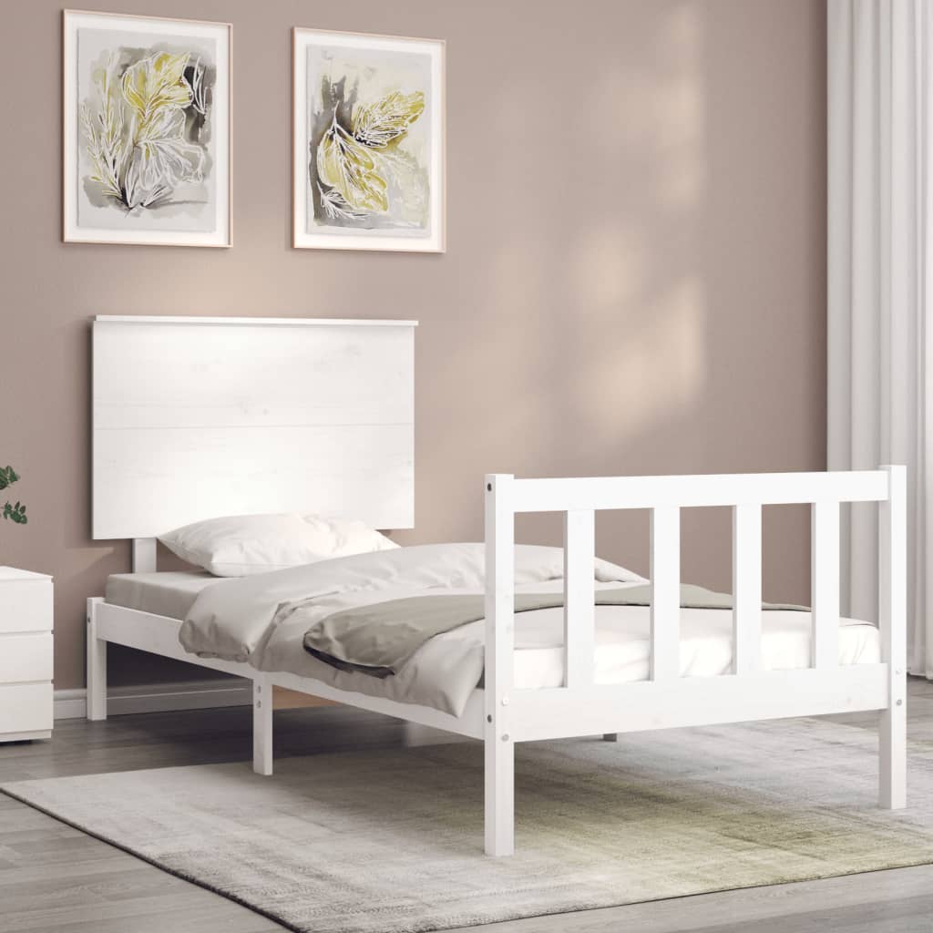 Estructura de cama sin colchón madera de pino blanca 90x200 cm vidaXL