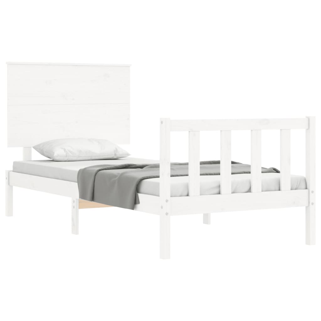 Estructura de cama sin colchón madera de pino blanca 90x200 cm vidaXL