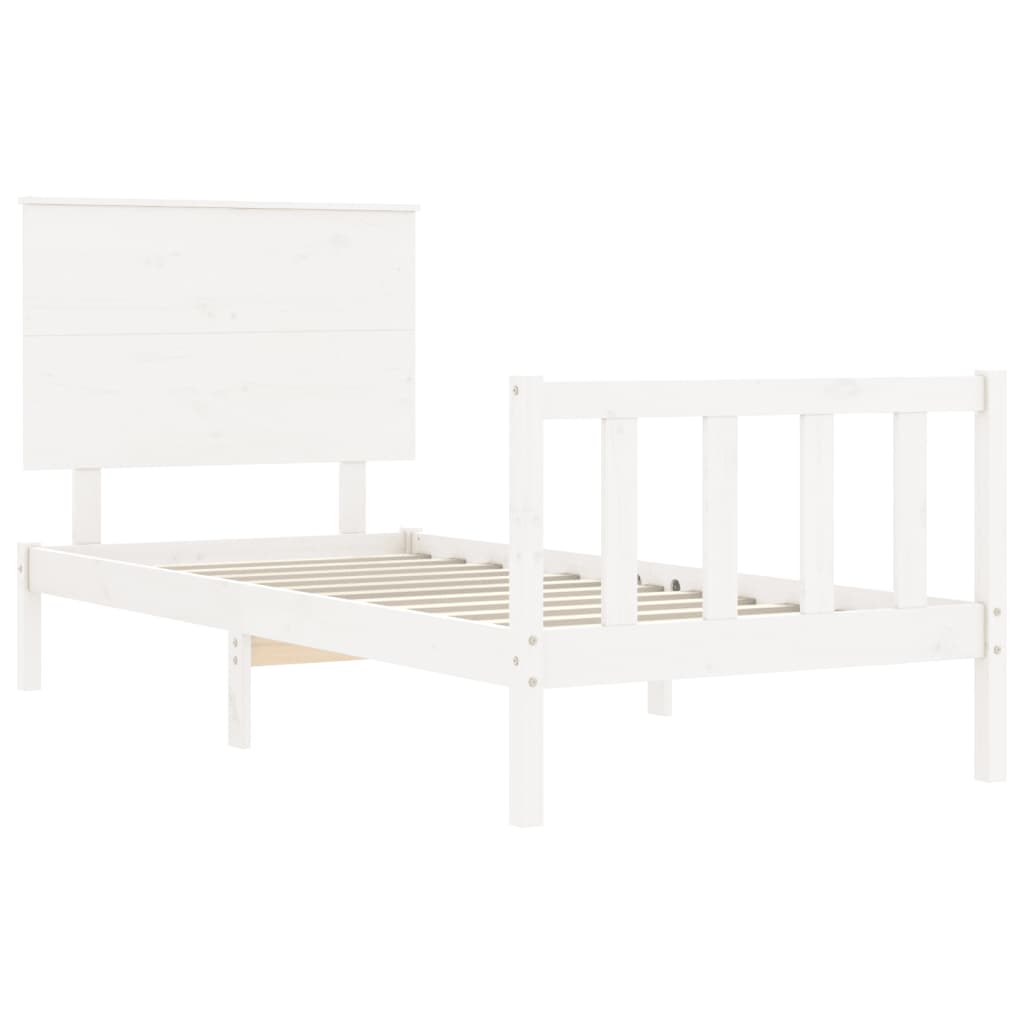 Estructura de cama sin colchón madera de pino blanca 90x200 cm vidaXL