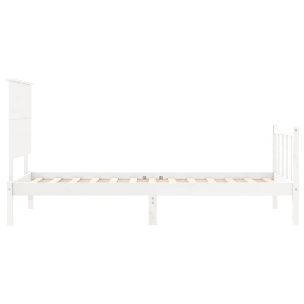 Estructura de cama sin colchón madera de pino blanca 90x200 cm - Vetonek