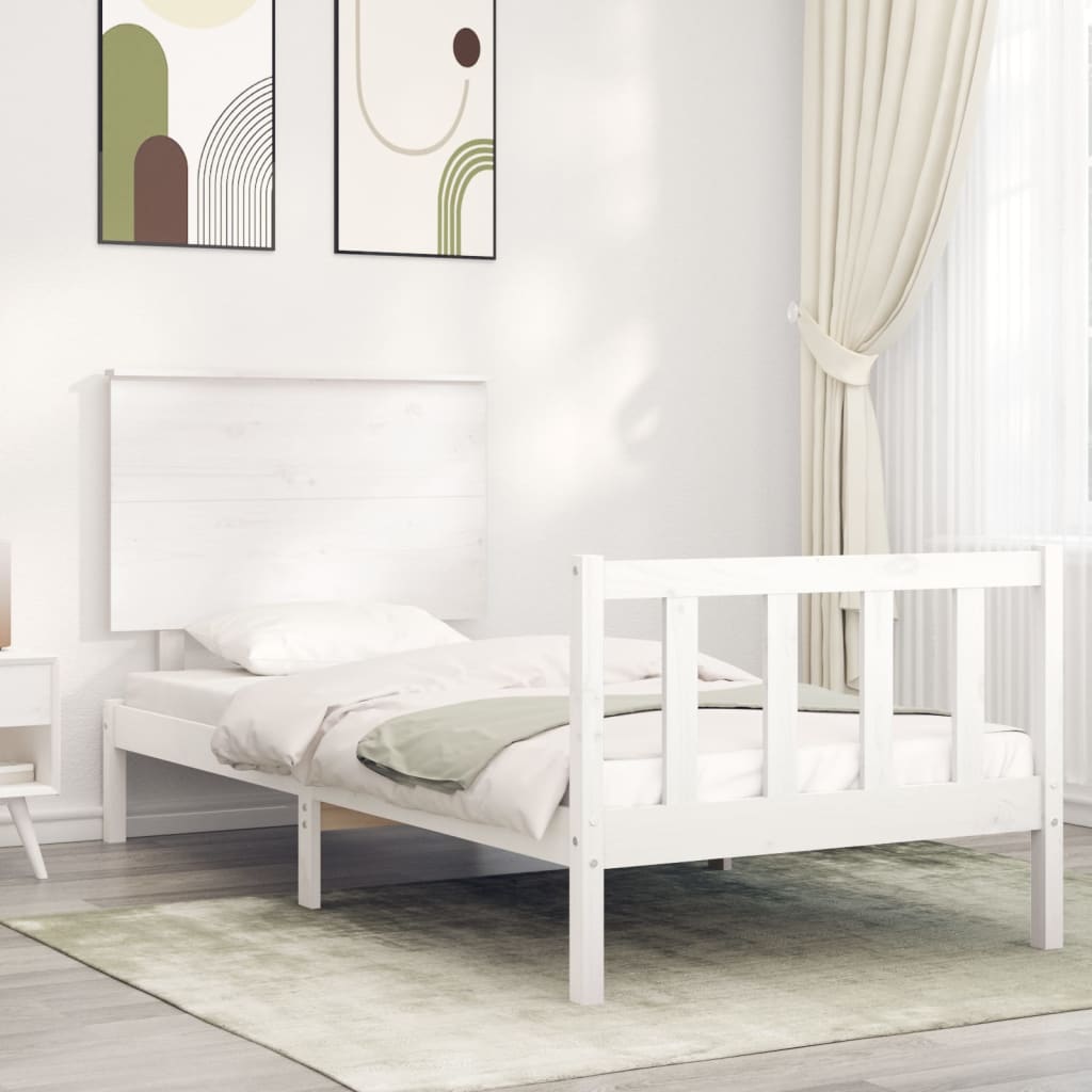 Estructura de cama sin colchón madera de pino blanca 90x200 cm vidaXL