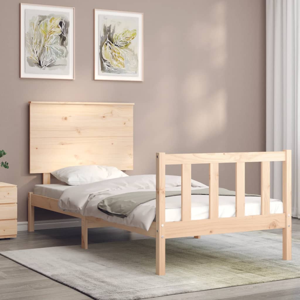 Estructura de cama sin colchón madera maciza de pino 100x200 cm vidaXL