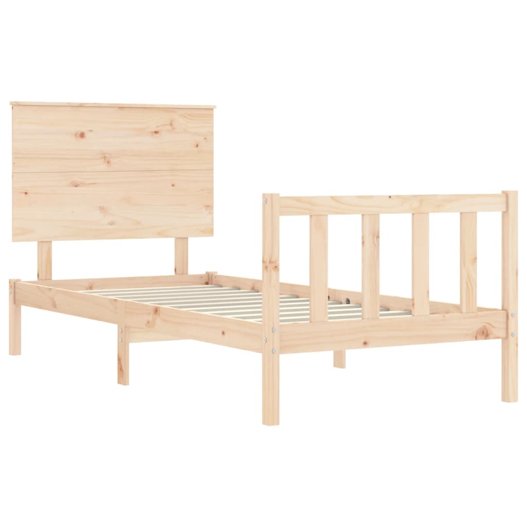 Estructura de cama sin colchón madera maciza de pino 100x200 cm vidaXL