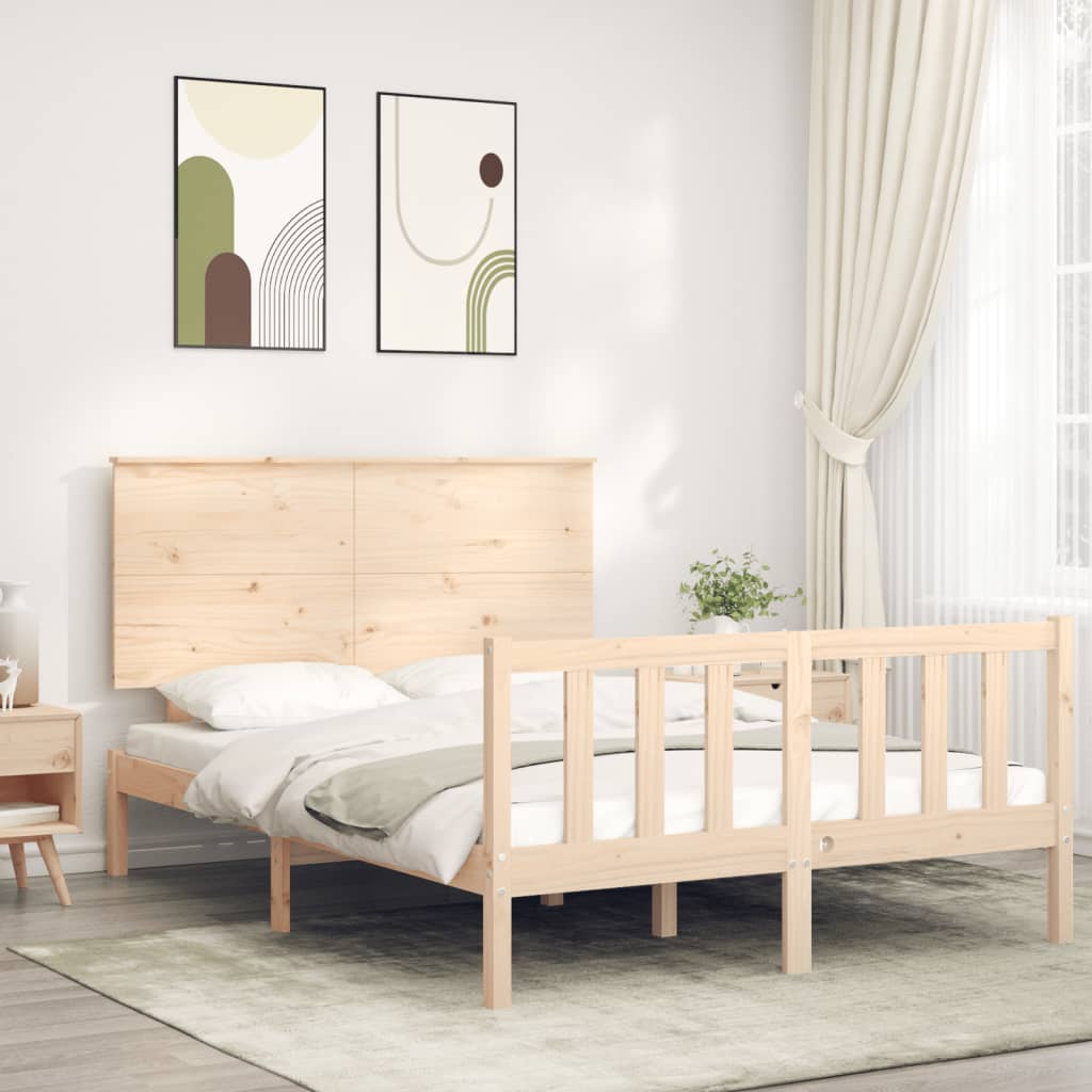 Vetonek Estructura de cama sin colchón madera de pino maciza 120x200 cm