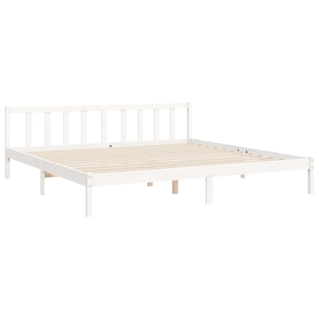 Estructura cama de matrimonio con cabecero madera maciza blanco vidaXL