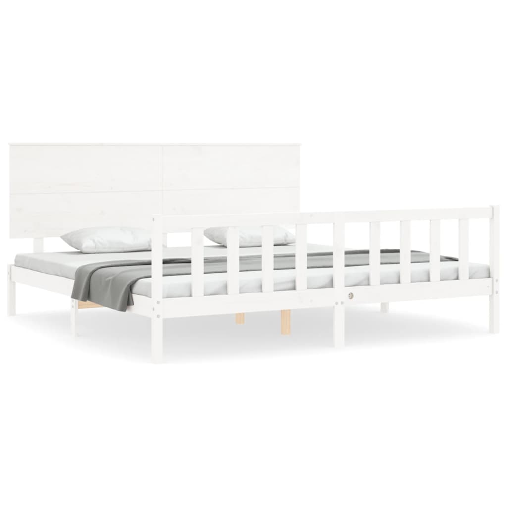 Estructura de cama sin colchón madera maciza blanca 200x200 cm vidaXL