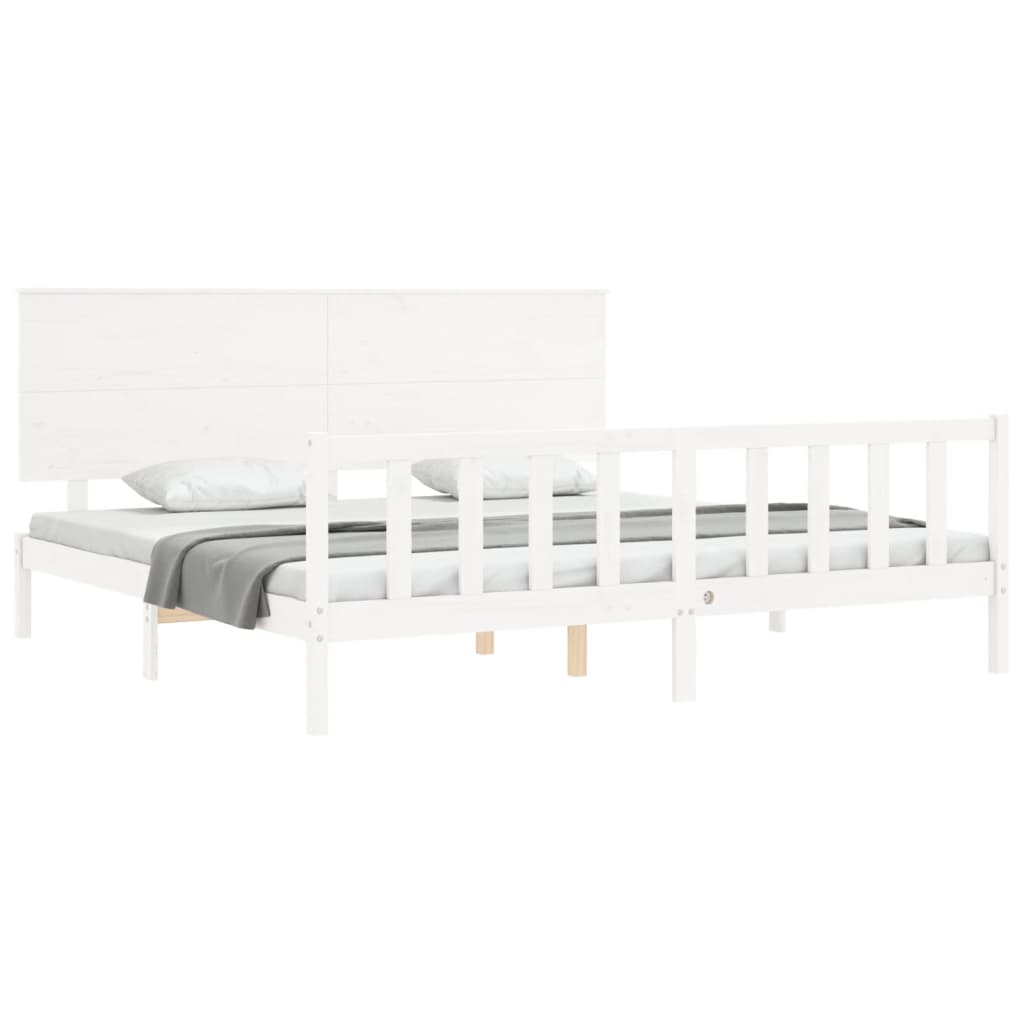 Estructura de cama sin colchón madera maciza blanca 200x200 cm vidaXL