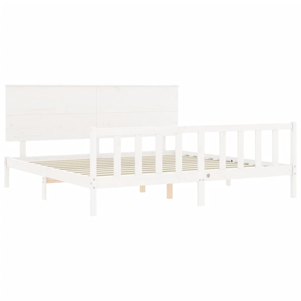 Estructura de cama sin colchón madera maciza blanca 200x200 cm vidaXL