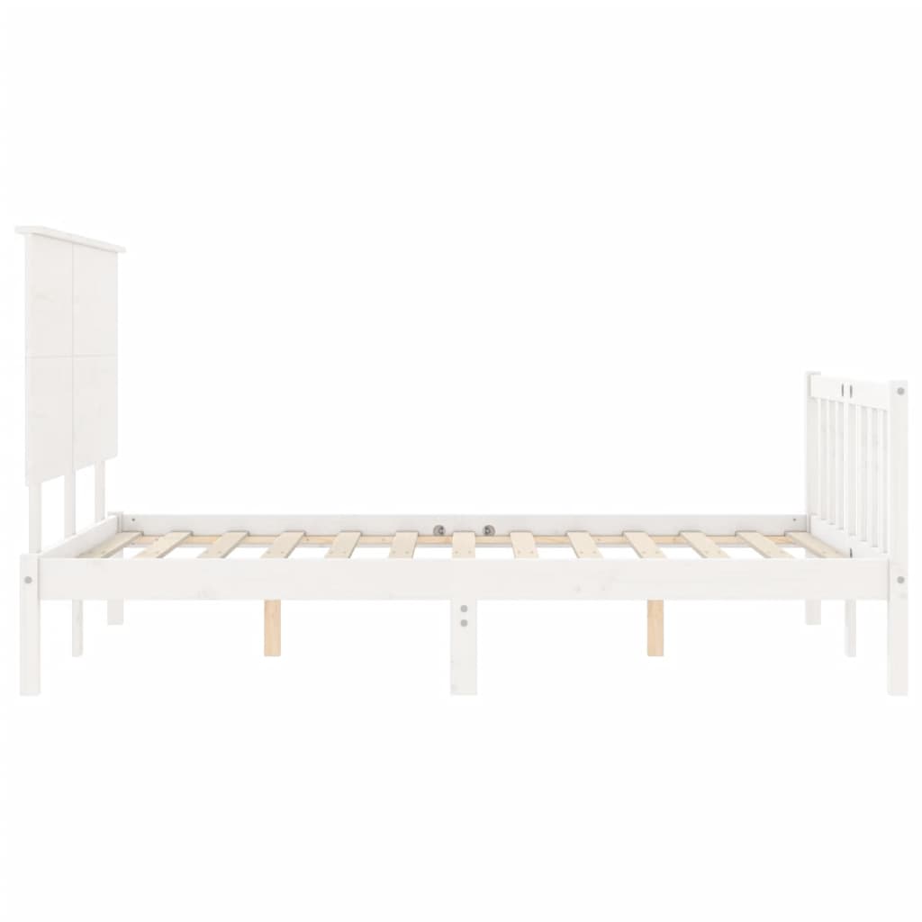 Estructura de cama sin colchón madera maciza blanca 200x200 cm - Vetonek