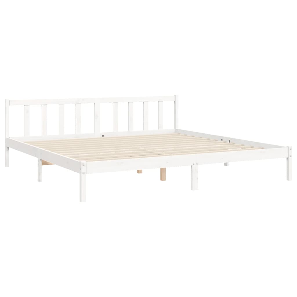 Estructura de cama sin colchón madera maciza blanca 200x200 cm - Vetonek