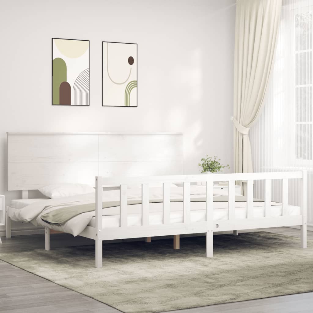 Estructura de cama sin colchón madera maciza blanca 200x200 cm vidaXL