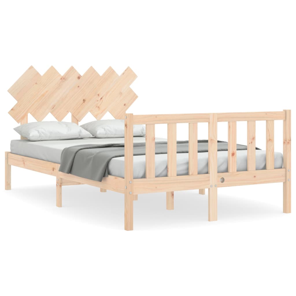 Estructura de cama de matrimonio con cabecero madera maciza vidaXL