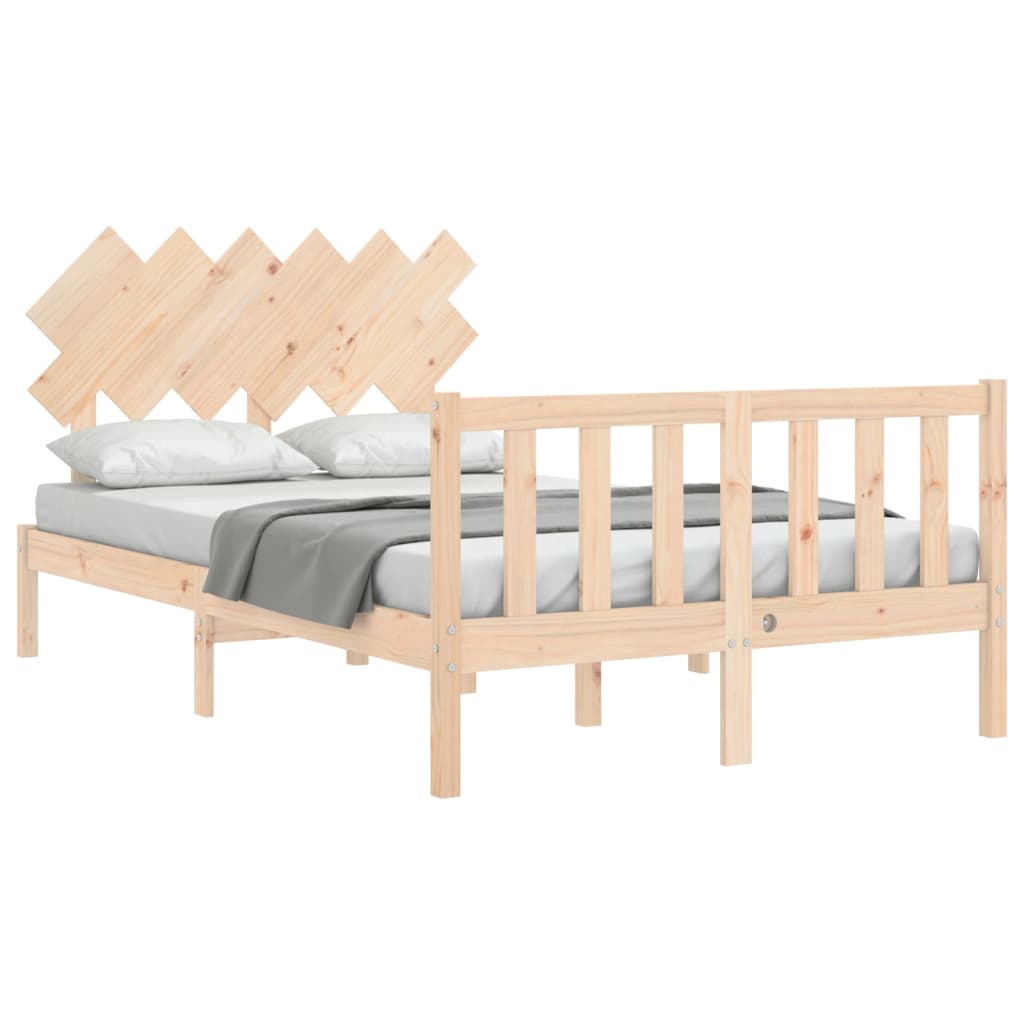 Estructura de cama de matrimonio con cabecero madera maciza vidaXL