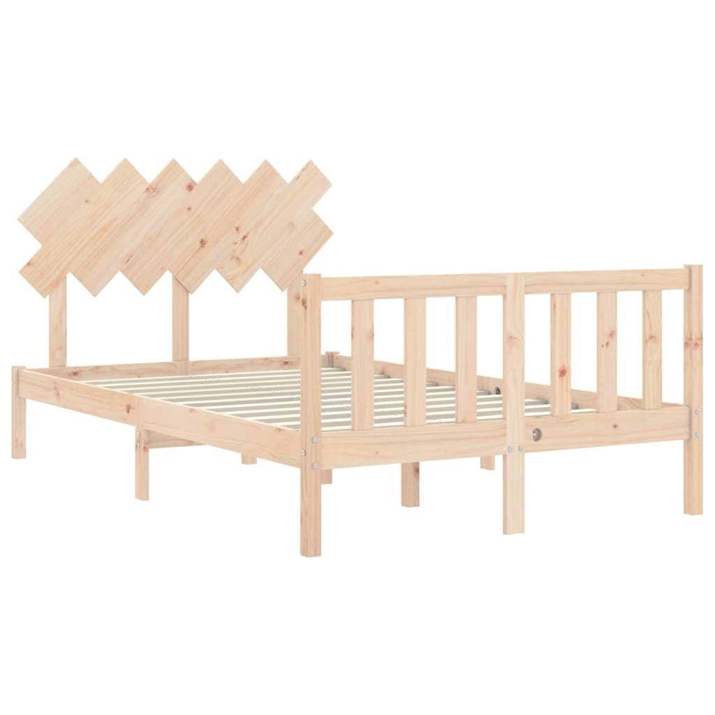 Estructura de cama de matrimonio con cabecero madera maciza vidaXL