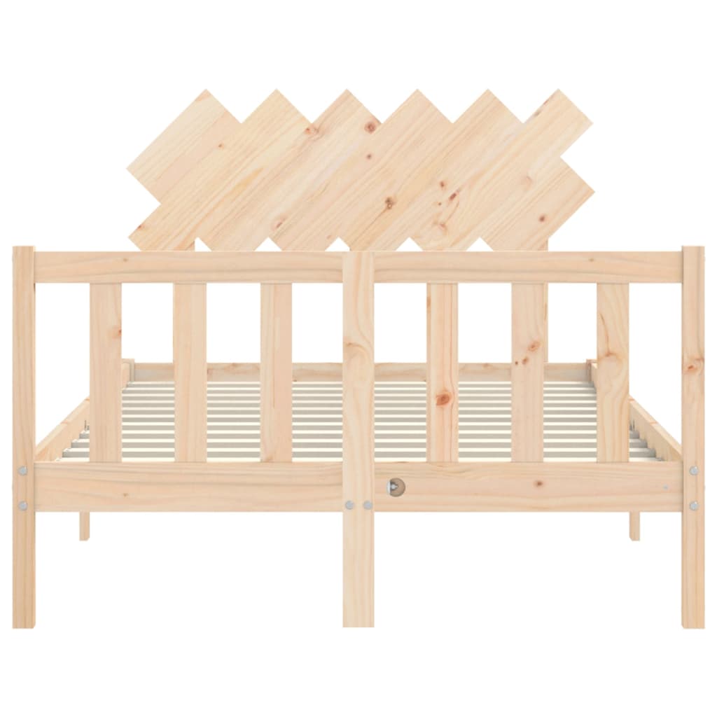 Estructura de cama de matrimonio con cabecero madera maciza vidaXL