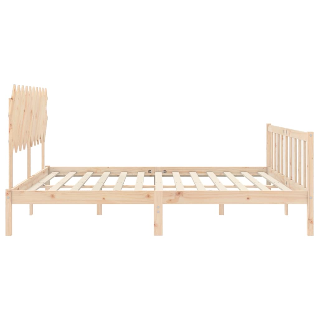 Estructura de cama de matrimonio con cabecero madera maciza vidaXL