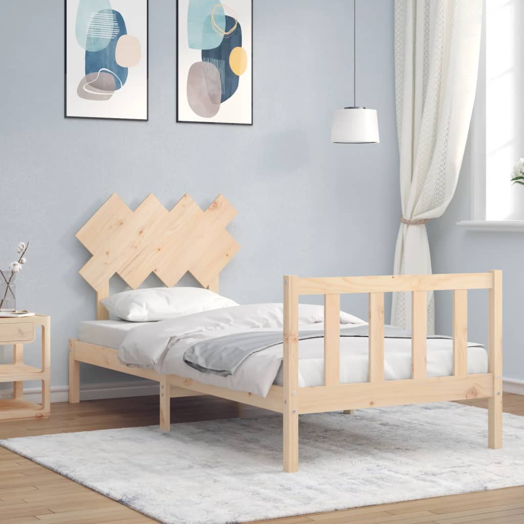 Estructura de cama sin colchón madera maciza de pino 90x200 cm v6216 Vetonek