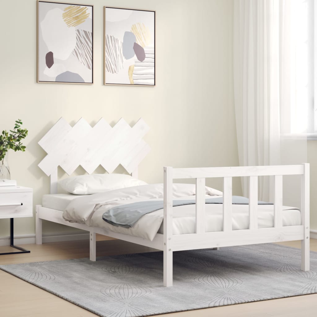 Estructura cama sin colchón madera maciza pino blanca 100x200cm vidaXL