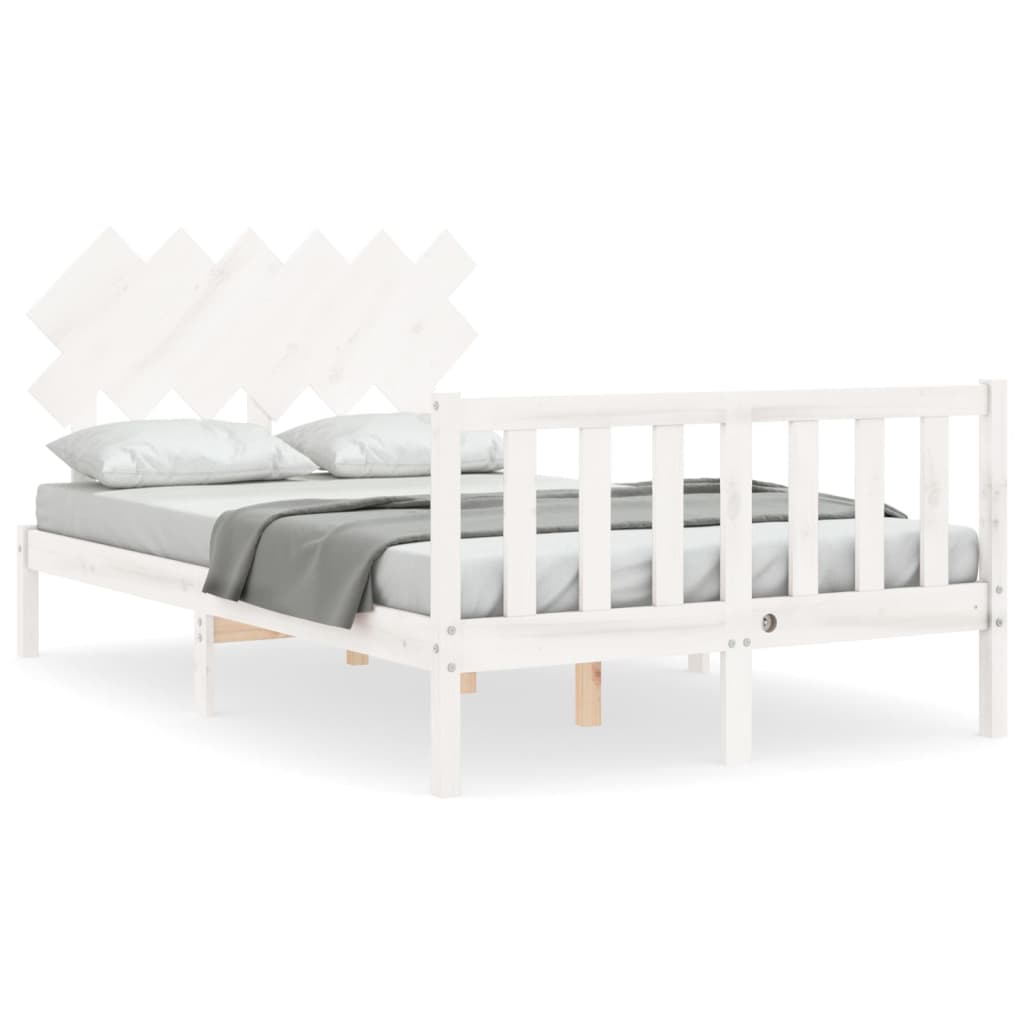 Estructura de cama sin colchón madera de pino blanca 120x200 cm vidaXL