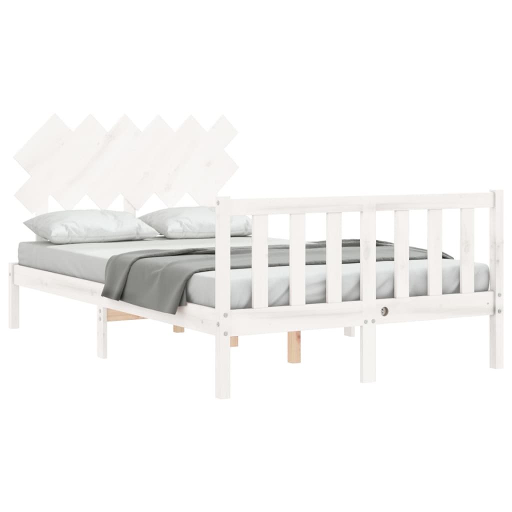 Estructura de cama sin colchón madera de pino blanca 120x200 cm vidaXL