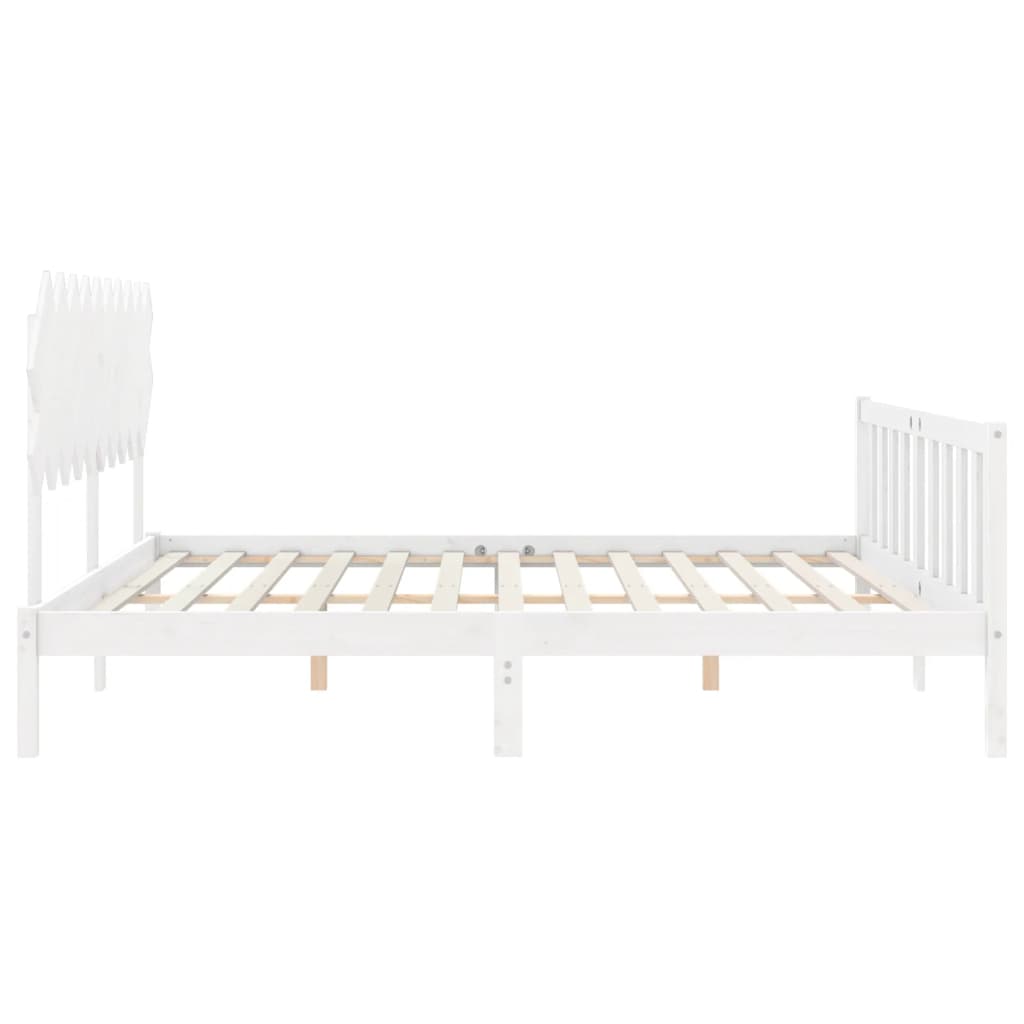 Estructura de cama sin colchón madera de pino blanca 120x200 cm vidaXL