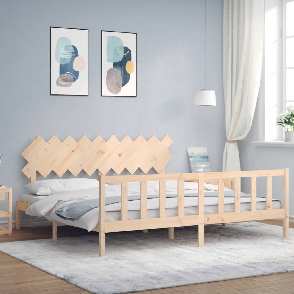 Vetonek Estructura de cama sin colchón madera maciza de pino 200x200 cm