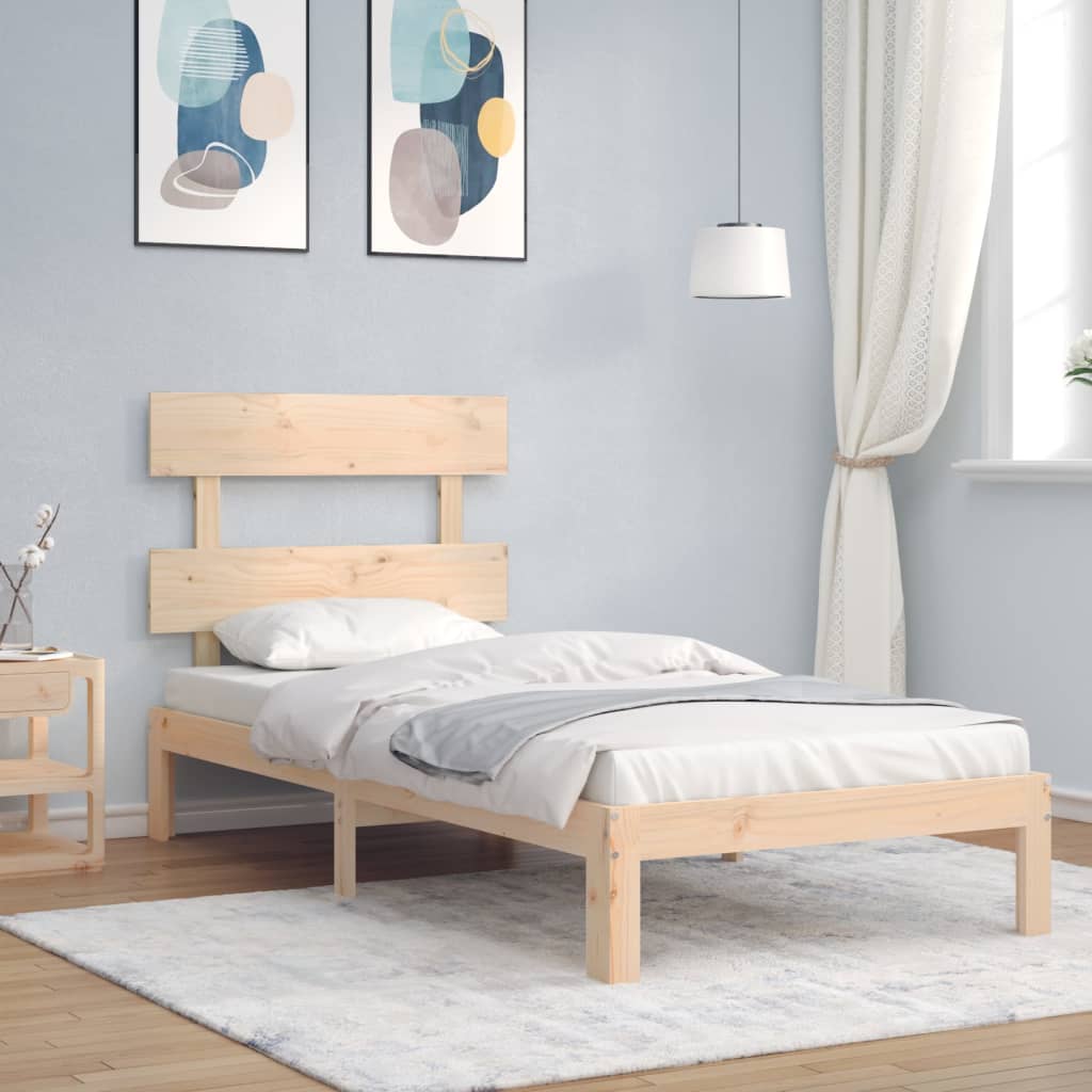 Vetonek Estructura de cama individual con cabecero madera maciza