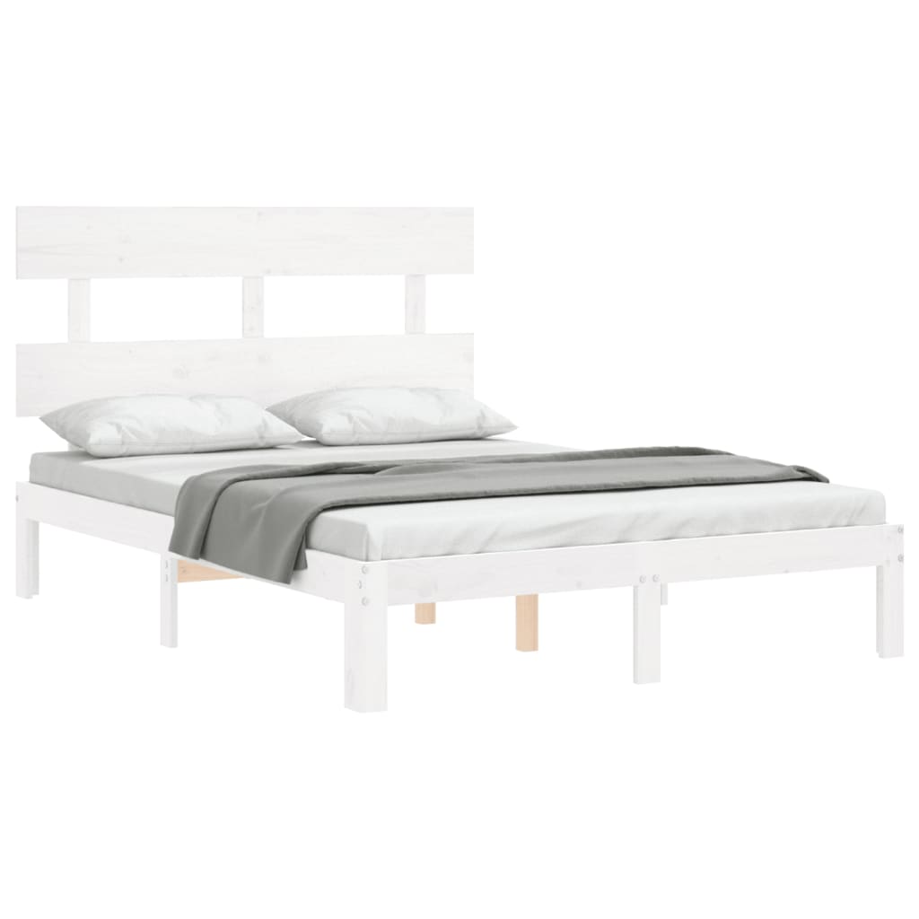 Estructura de cama sin colchón madera de pino blanca 140x190 cm vidaXL