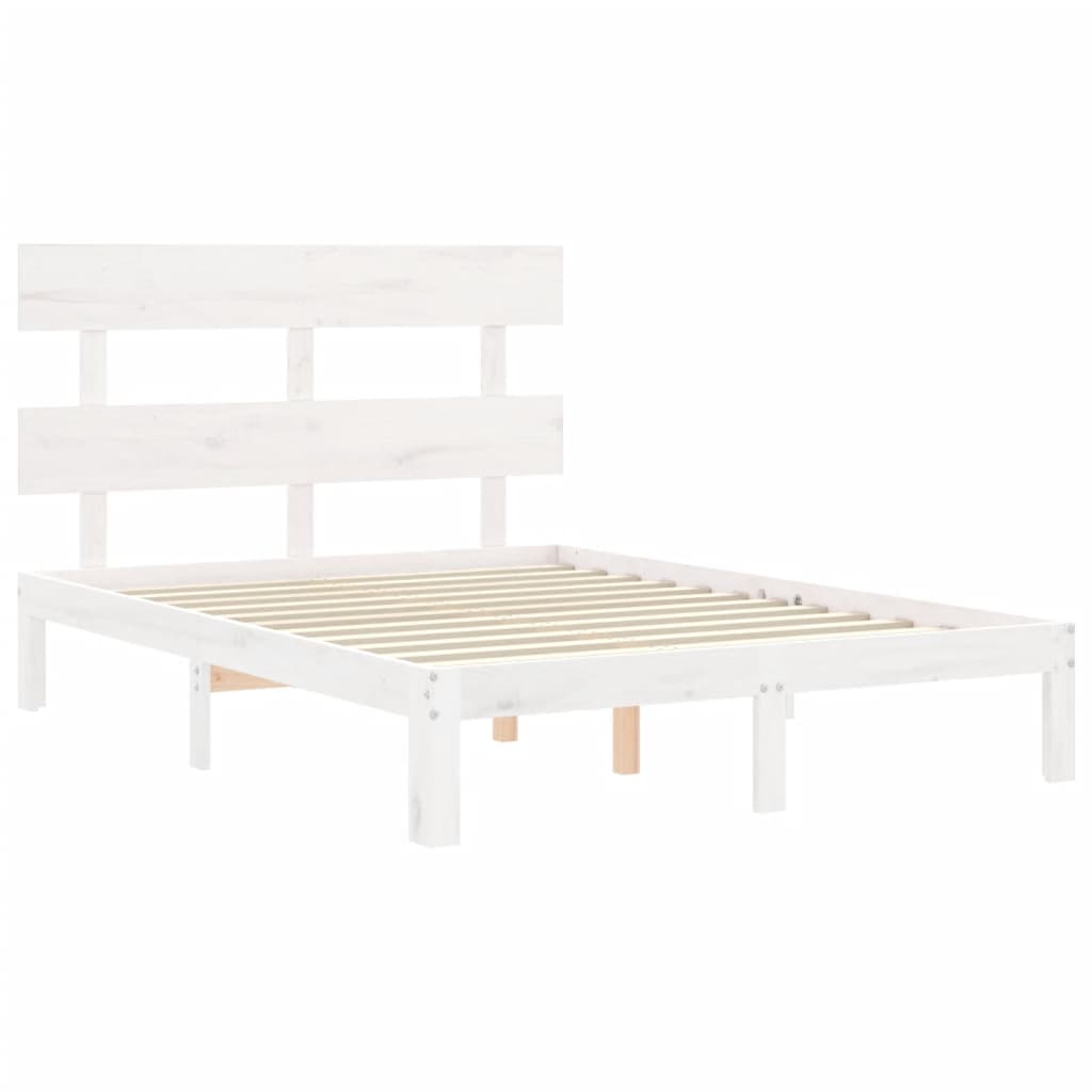 Estructura de cama sin colchón madera de pino blanca 140x190 cm vidaXL