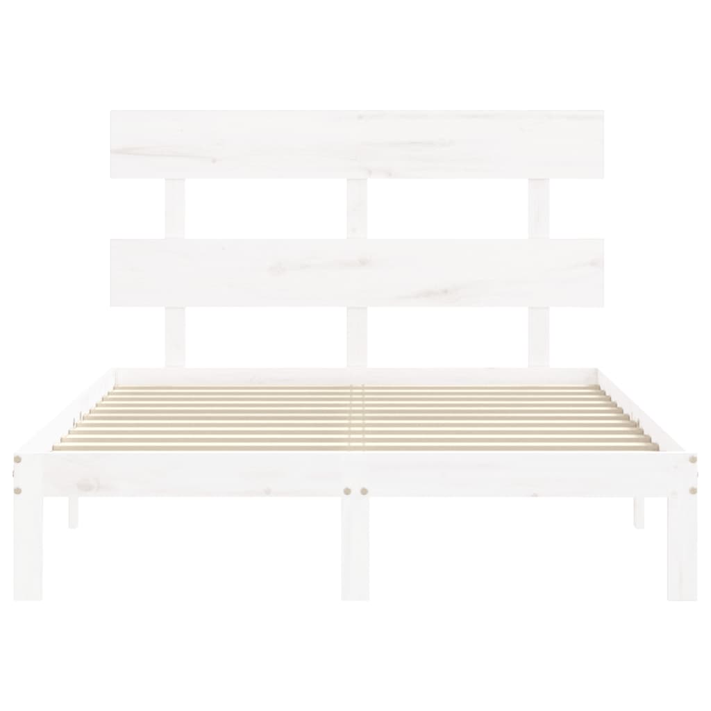 Estructura de cama sin colchón madera de pino blanca 140x190 cm vidaXL