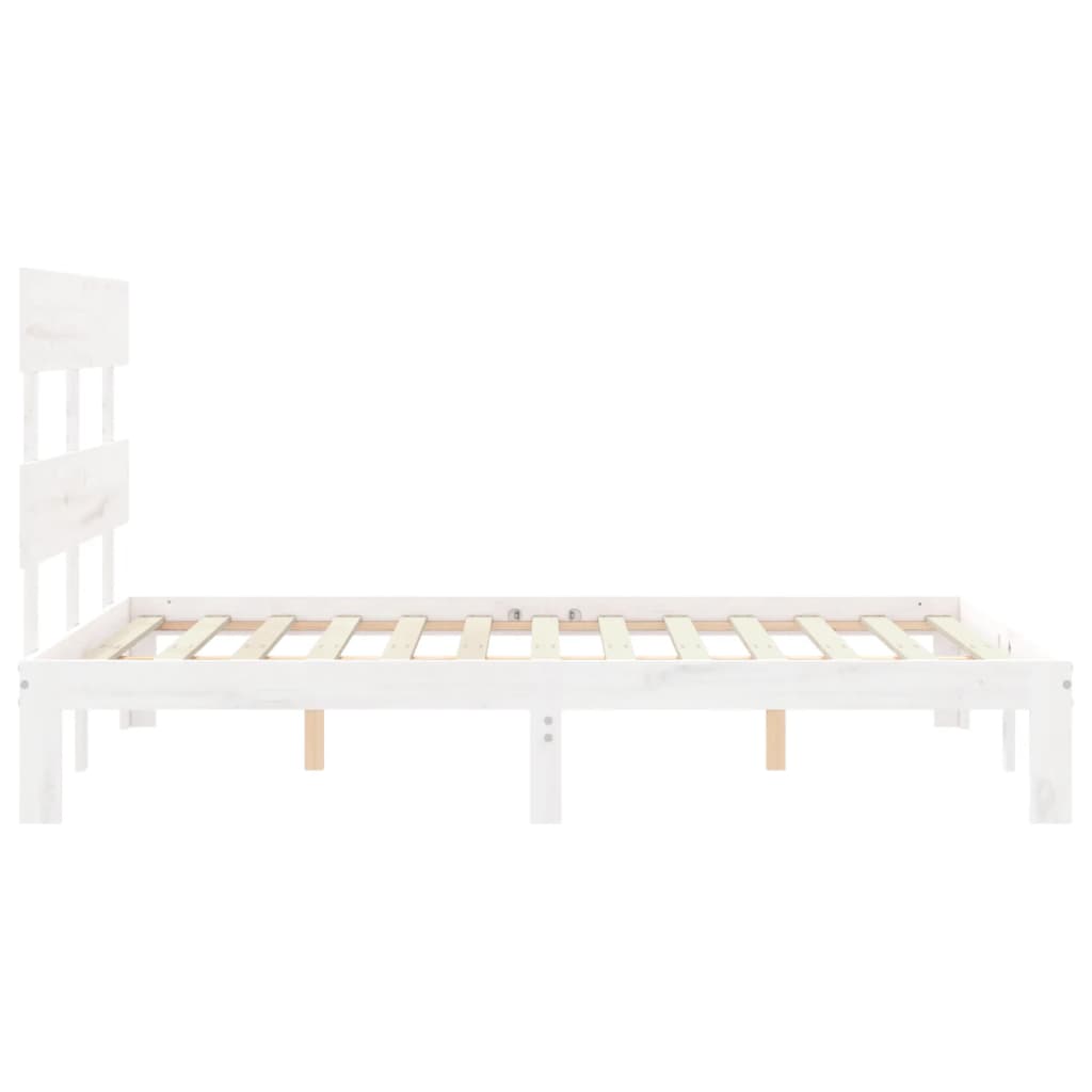 Estructura de cama sin colchón madera de pino blanca 140x190 cm vidaXL