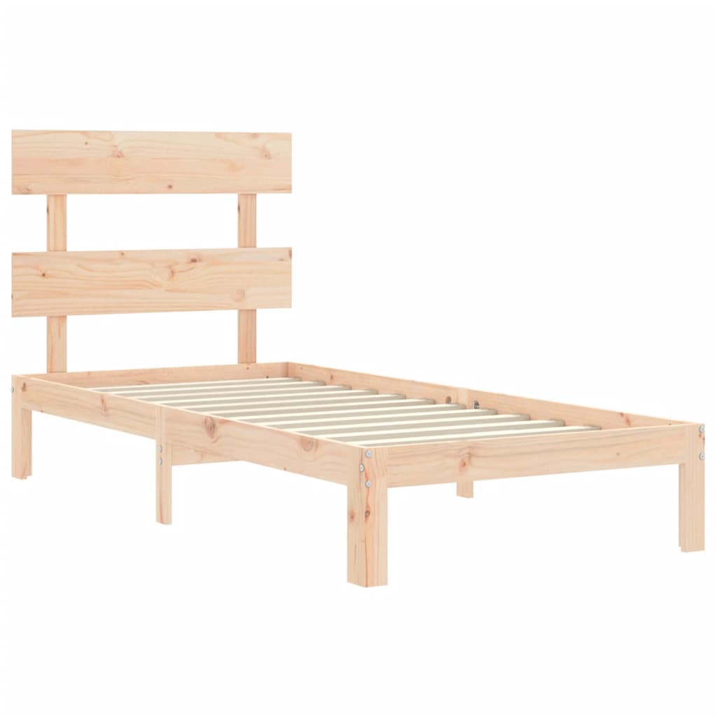 Estructura de cama sin colchón madera maciza de pino 90x200 cm - Vetonek