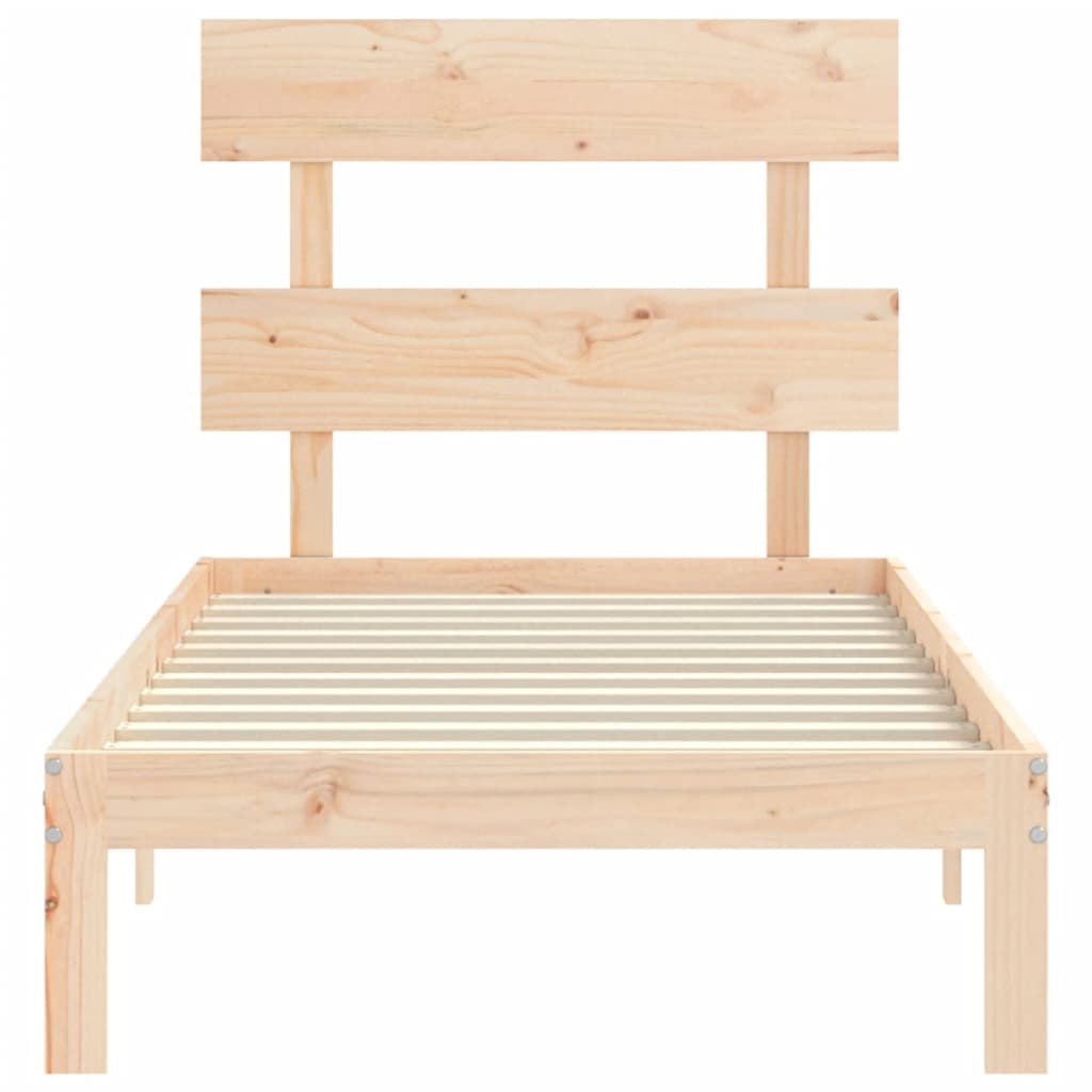 Estructura de cama sin colchón madera maciza de pino 90x200 cm - Vetonek