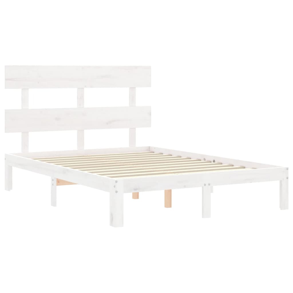 Estructura de cama sin colchón madera de pino blanca 120x200 cm vidaXL