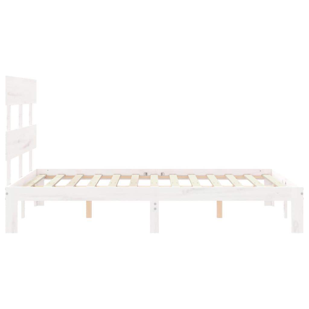 Estructura de cama sin colchón madera de pino blanca 120x200 cm vidaXL