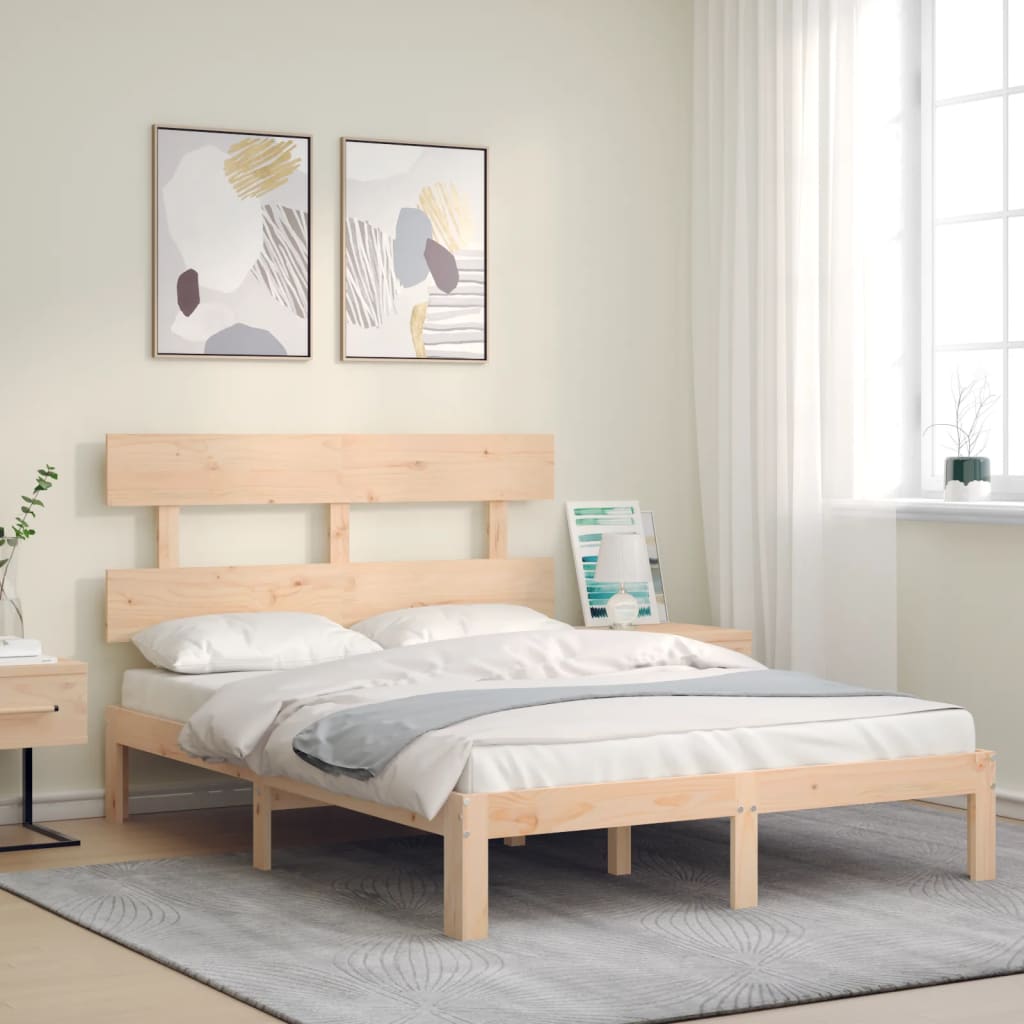 Estructura de cama sin colchón madera de pino blanca 140x200 cm vidaXL