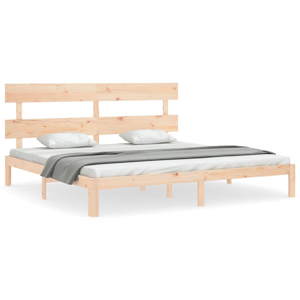 Estructura de cama de matrimonio con cabecero madera maciza vidaXL