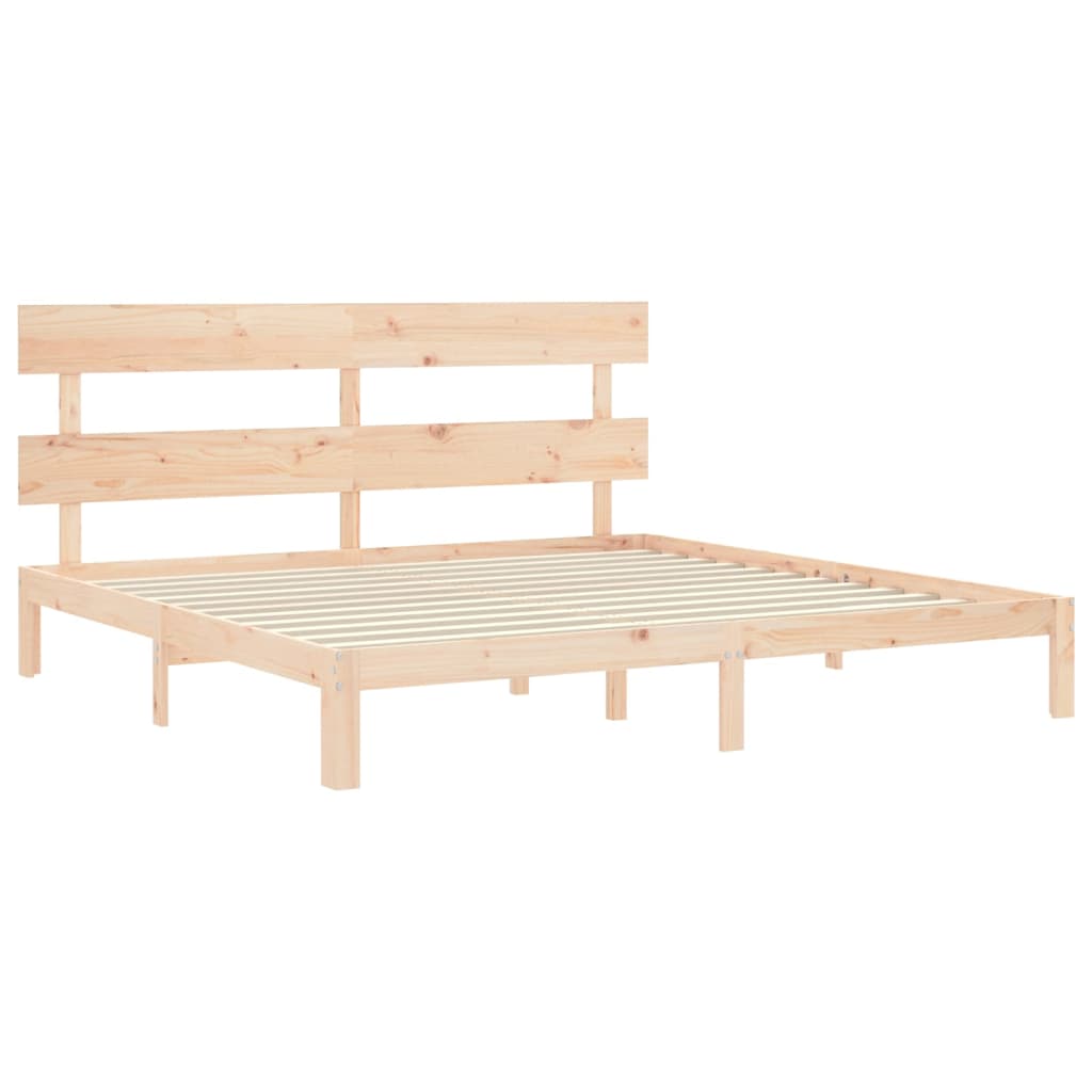 Estructura de cama de matrimonio con cabecero madera maciza vidaXL