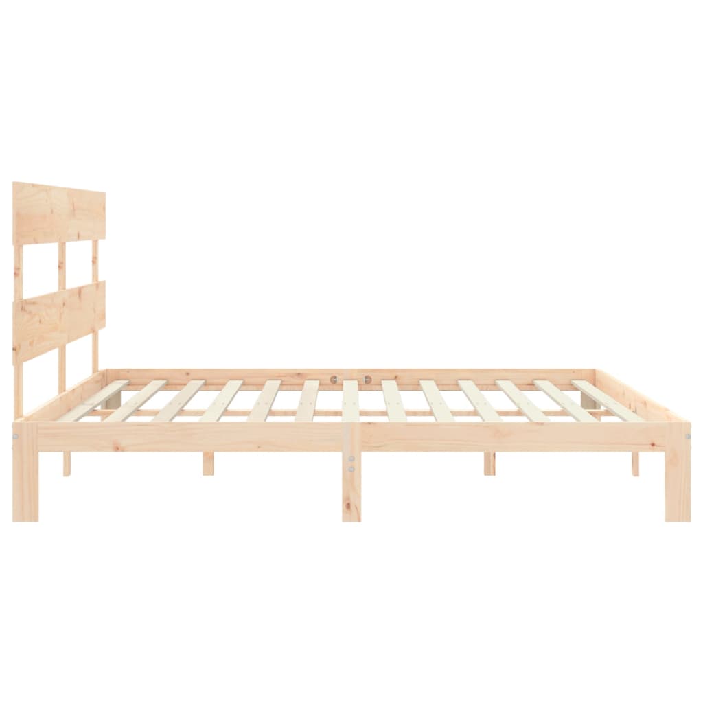 Estructura de cama de matrimonio con cabecero madera maciza vidaXL