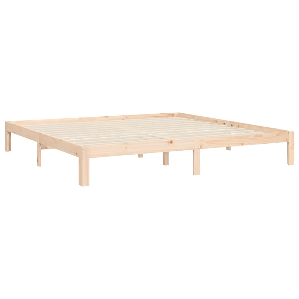 Estructura de cama de matrimonio con cabecero madera maciza vidaXL