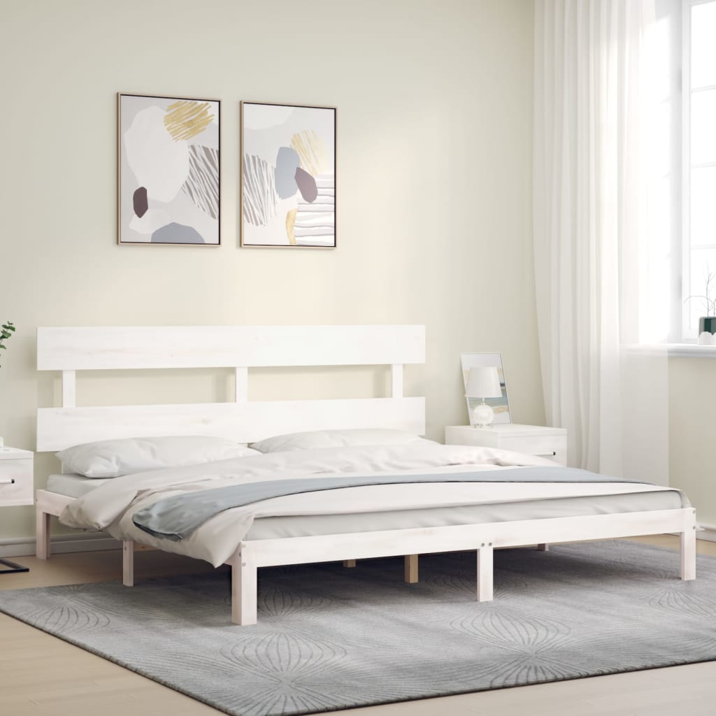 Estructura de cama sin colchón madera maciza blanca 200x200 cm vidaXL